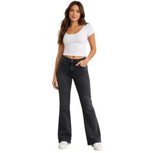 Democracy absolution black stretch bootcut 12 black wash jeans everyday comfort
